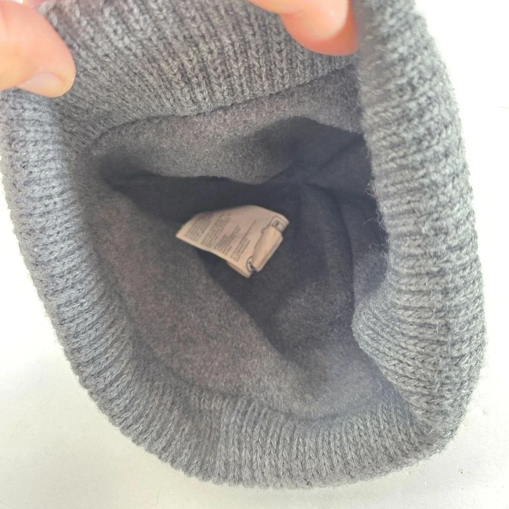 The North Face Gray Knit Beanie Winter Hat Cuffed One Size Unisex